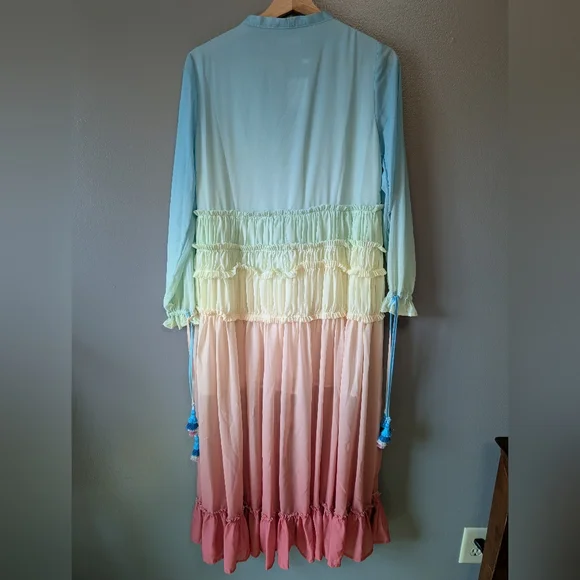 Linjia Shop Elegant Ombre Button Down Maxi Dress In Women's Small. NWT - Picture 4 of 6